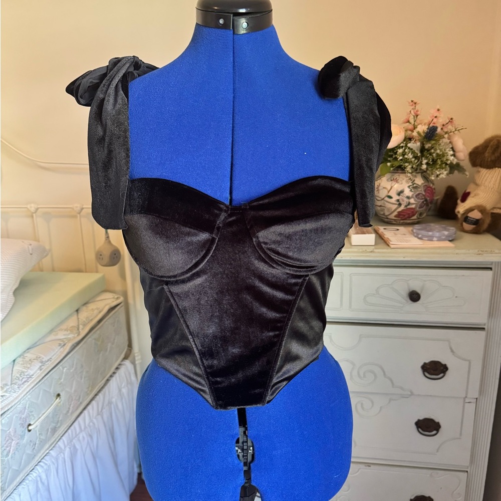 Velvet corset top